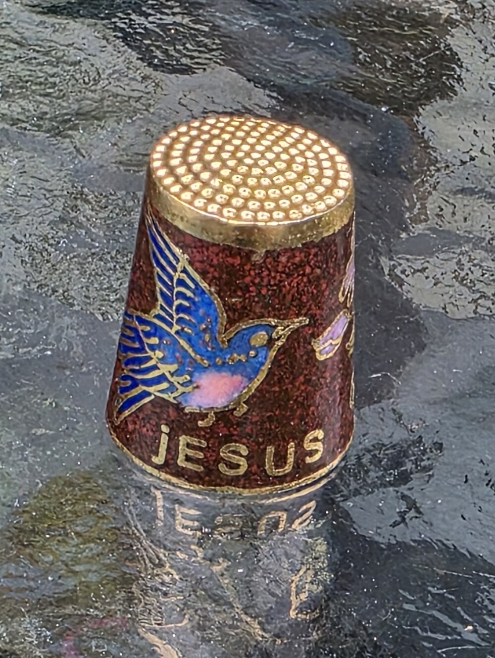 Vintage Cloisonne Enamel Thimble
